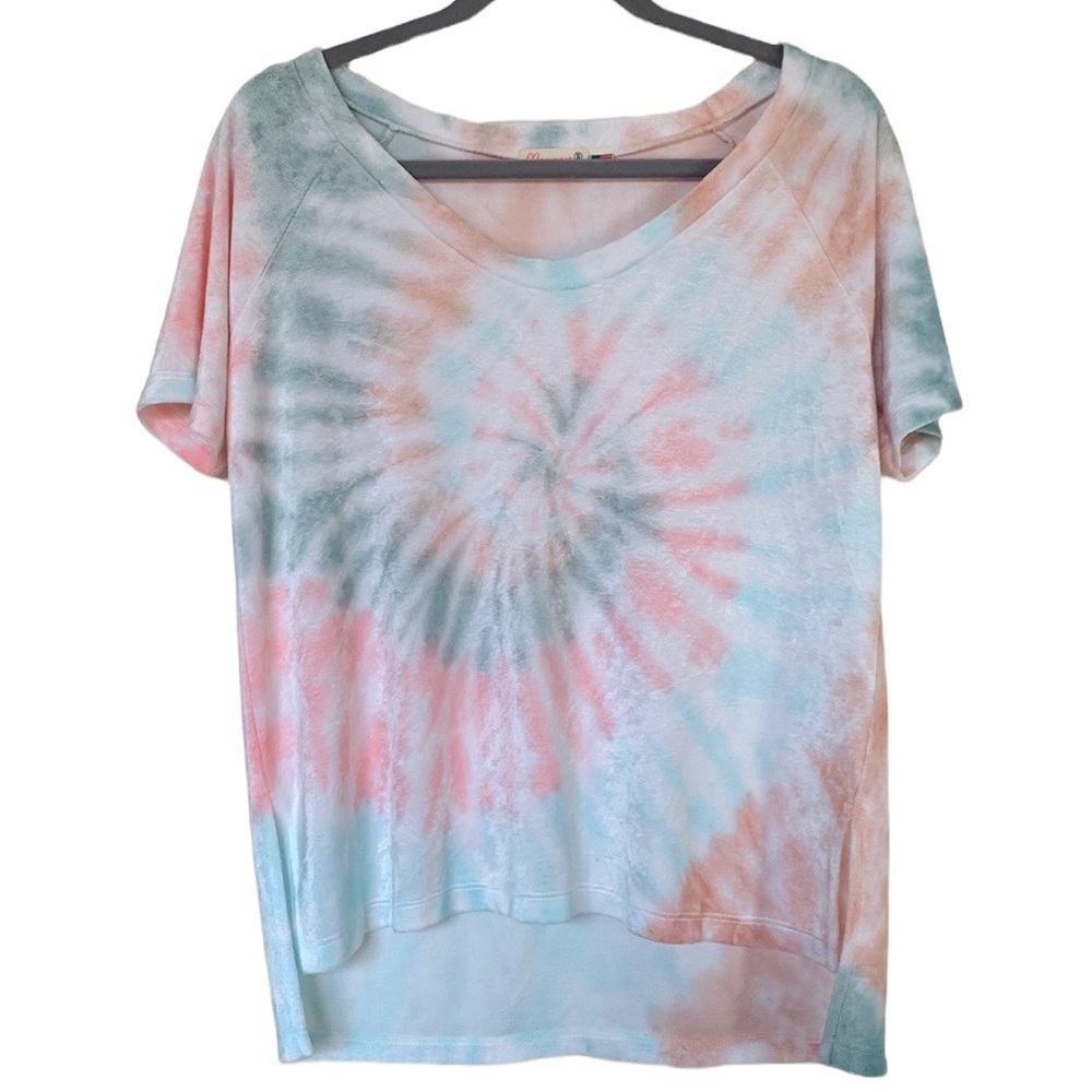 Maronie Velvet Tie-dye Color Hi-low Shirt